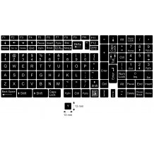 N12 Ключевые наклейки - большой набор - черный фон - 13:13мм