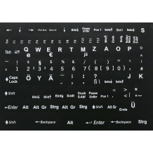 N10 Ключевые наклейки - Немецкий - большой набор - черный фон - 13:10мм